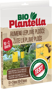 Plošče Bio Plantela, lepljive, rumene, 10 + 2 gratis