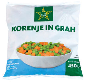 Korenje in grah Tuš, zamrznjeno, 450 g