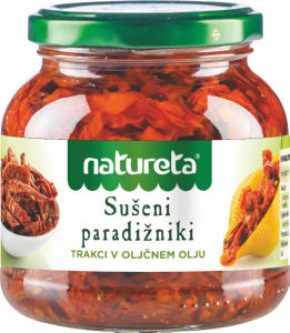 Paradižnikovi sušeni trakci Natureta, v oljčnem olju, 280 g