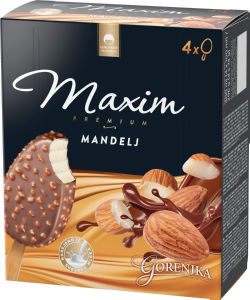 Sladoled Maxim, mandelj, 4 x 100 ml