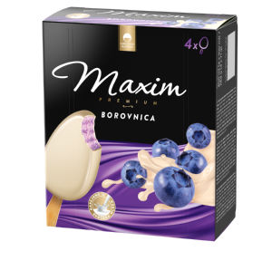 Sladoled Maxim, borovnica, 4 x 100 ml