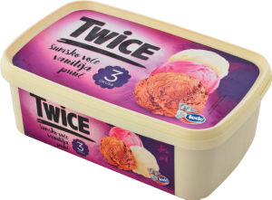 Sladoled Twice, gozdni sad., vanilija, punč, 1,7 l