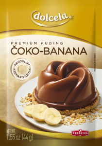 Puding Dolcela, Premium, čoko – banana, 44 g