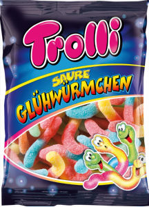 Bonboni Trolli, kisli gliste, 150 g