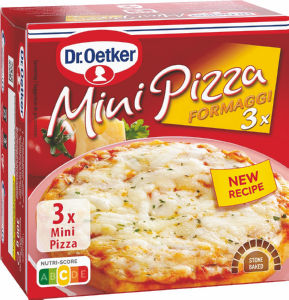 Pizza Dr. Oetker, 4 siri, mini, zamrznena, 318 g