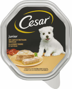 Pašteta za pse Cesar, Junior, puran, teletina, 150 g