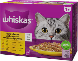 Whiskas mokra hrana za mačke, perutninski izbor, 12 x 85g