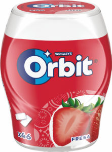 Žvečilni gumi Orbit, Strawberry, lonček, 64 g