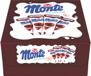 Sladoled Monte Zott, kornet, 4 × 120 g
