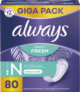 Higienski vložki Always, Normal Fresh & Protect, dnevni, 80/1