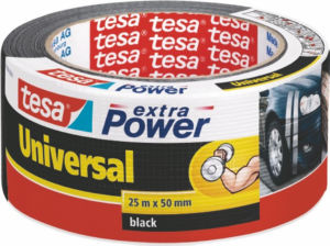 Trak večnamenski Tesa, Universal črn, 50 mm x 25 m