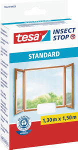 Komarnik Tesa, mreža proti mrčesu za okno, bela, 1,3 x 1,5 m