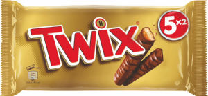 Čokolada mlečna Twix, 5 x 50 g