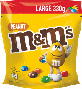 Draže M&M’s, arašidi, mlečna čokolada, 330 g