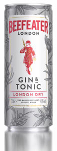 Pijača Gin & tonic, Beefeater, dry, alk.4,9 vol %, 0,25 l