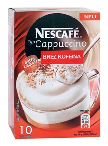 Cappuccino Nescafe, brez kofeina, 125 g