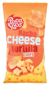 Tortilla chips Poco Loco, nacho cheese, 200 g