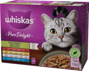 Whiskas mokra hrana za mačke, Pure Delight, mešani izbor, 12 x 85 g