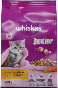 Whiskas, suha hrana za mačke, Junior, piščanec, 300 g