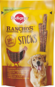 Priboljšek za pse Pedigree, Ranchos, palčke, piščanec, 60 g