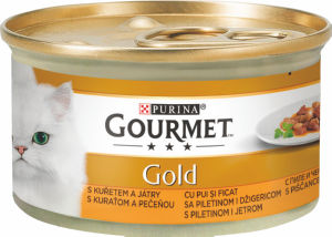 Hrana za mačke Gourmet, koščki piščanca, 85g
