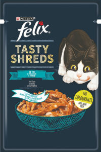 Felix Tasty Shreds, za mačke, mokra hrana, tuna, 80 g