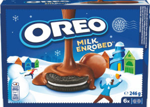 Keksi Oreo, vanilija, s kakavovim oblivom, 246 g