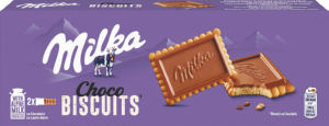 Keksi Milka, Choco biscuit, delno prelit z mlečno čokolado, 150 g