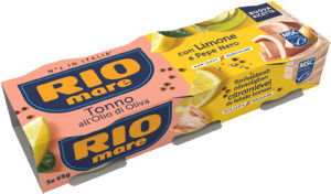 Tunina Rio Mare, v oljčnem olju, z limono in poprom, 3 x 65 g