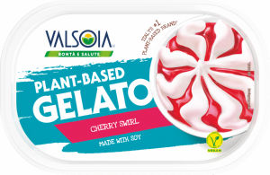 Sladoled Vegan Valsoia, sojin z višnjevim prelivom, 500 g