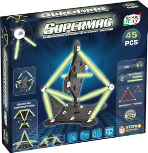 Set Supermag, sestavljivi magneti glow 45