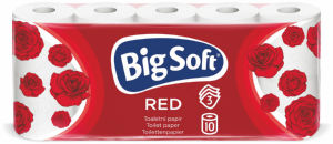 Toaletni papir Big Soft Red, 100% celuloza, 3 sl.,150 listov, 10/1