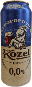 Pivo Kozel, temno, pločevinka, alk.0,0 vol%, 0,5 l