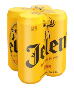 Pivo Jelen, alk. 4,6 vol %, 4 x 0,5 l