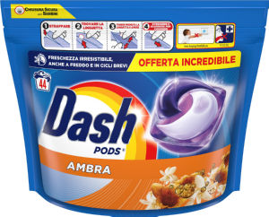 Pralni prašek Dash kapsule, Amber, 44 pranj