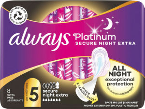 Higienski vložki Always, Platinum, Extra Night, 8/1