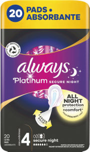 Higienski vložki Always, Platinum Night, quattro pack, 20/1