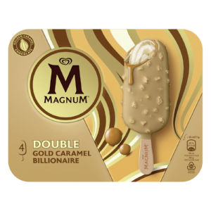 Sladoled Magnum Gold Billionaire, dvojna karamela, 4 x 85 ml