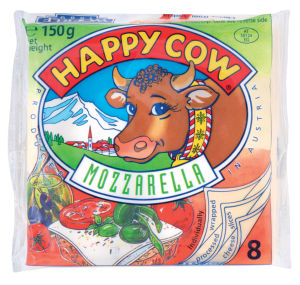 Sir Happy cow, lističi, mozzella, 150 g